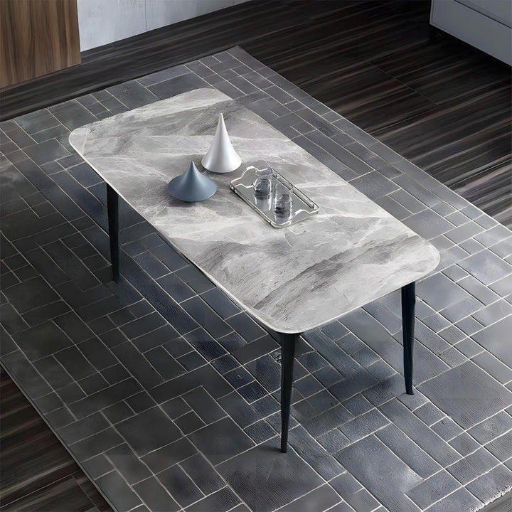 Cooper Dining Table 140×80×75cm - Marble Grey/Black