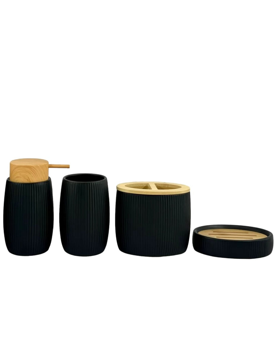 Firefly Kudrow Bathroom Set 4pcs - Black