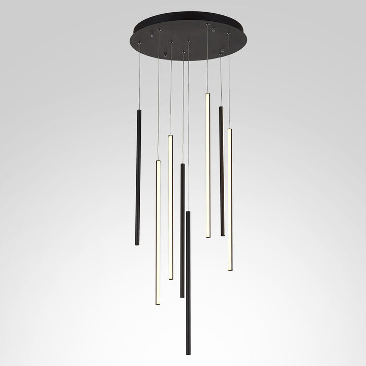 HANGING LIGHT 75W SIZE D480MM(CANOPY)*1000MM 550MM*8PCS BLACK