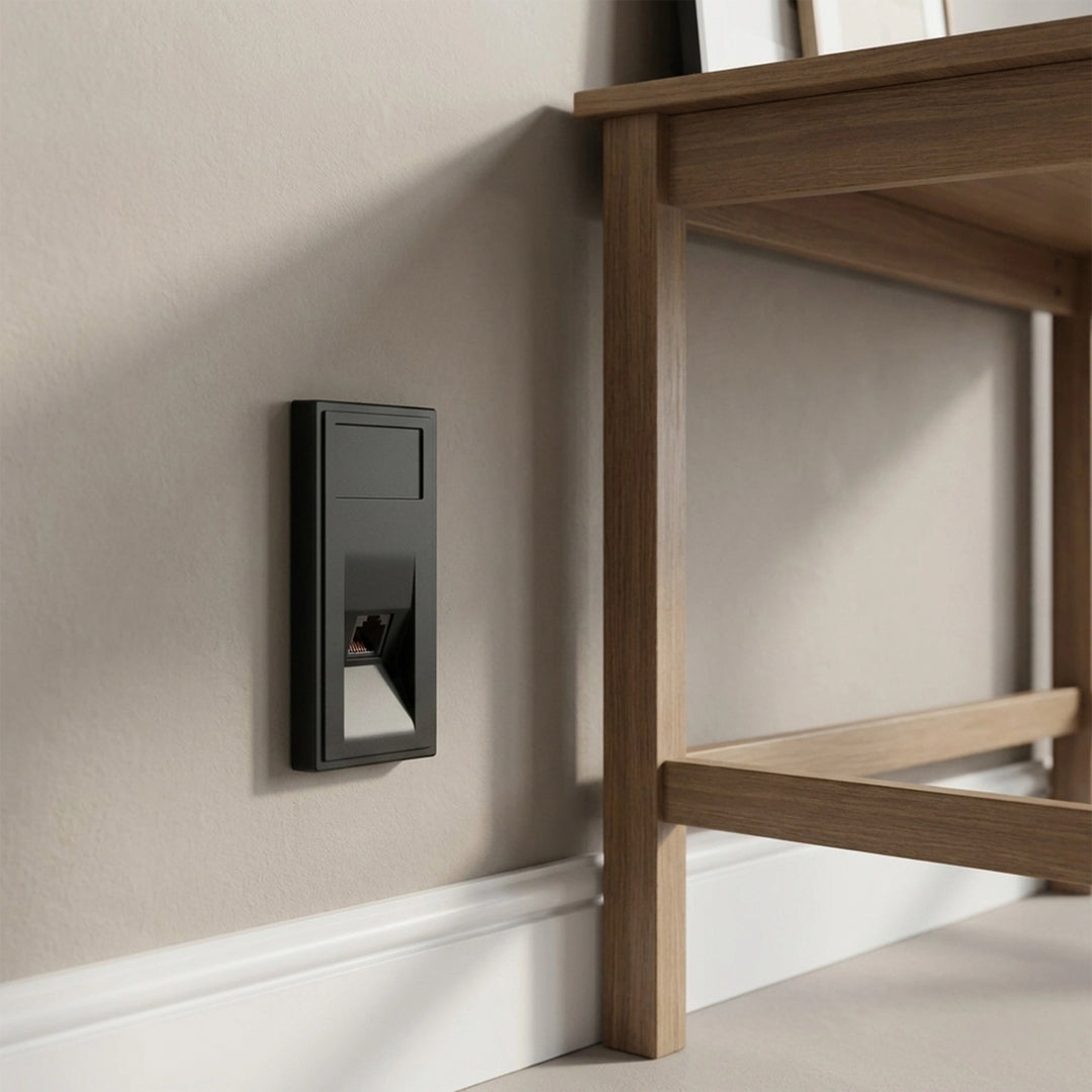 Ultimate - slimline RJ11 TELEPHONE socket - 1 gang -BKDimmer Phone