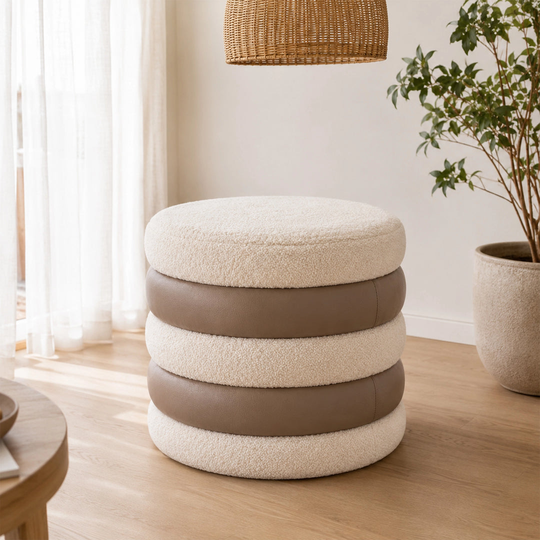 ALREZA OTTOMAN 55 X50.5CM BROWN