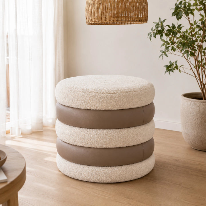 ALREZA OTTOMAN 55 X50.5CM BROWN