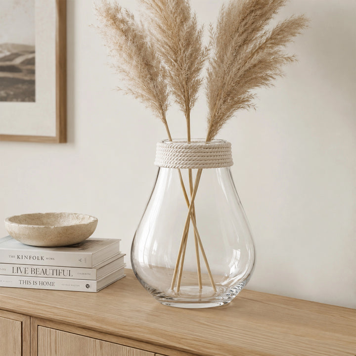 VASE 19*19*26CM GLASS فازة