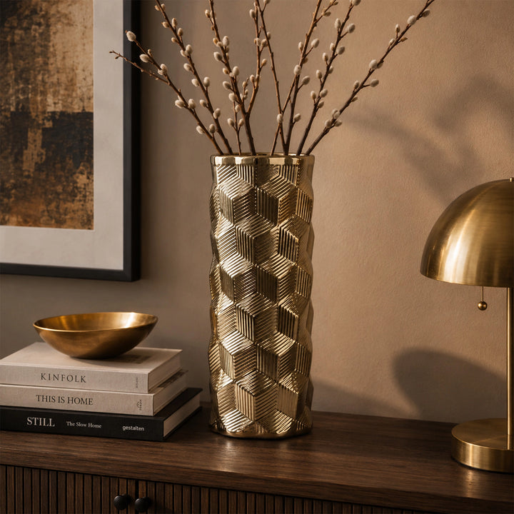 VASE 11.5*11.5*36CM CERAMIC  فازة