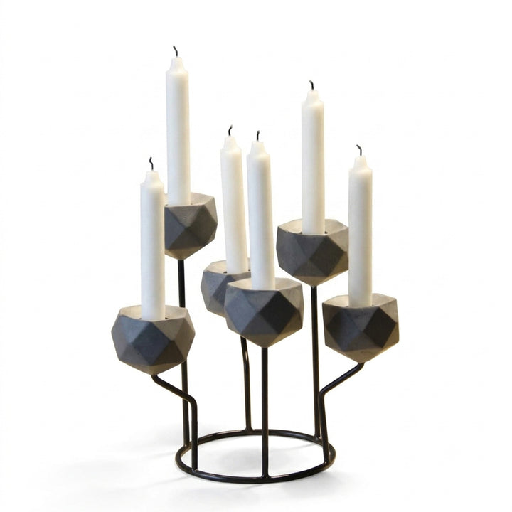 CANDLE HOLDER L29*W29*H26.5 IRON+RESIN حامل شمعة