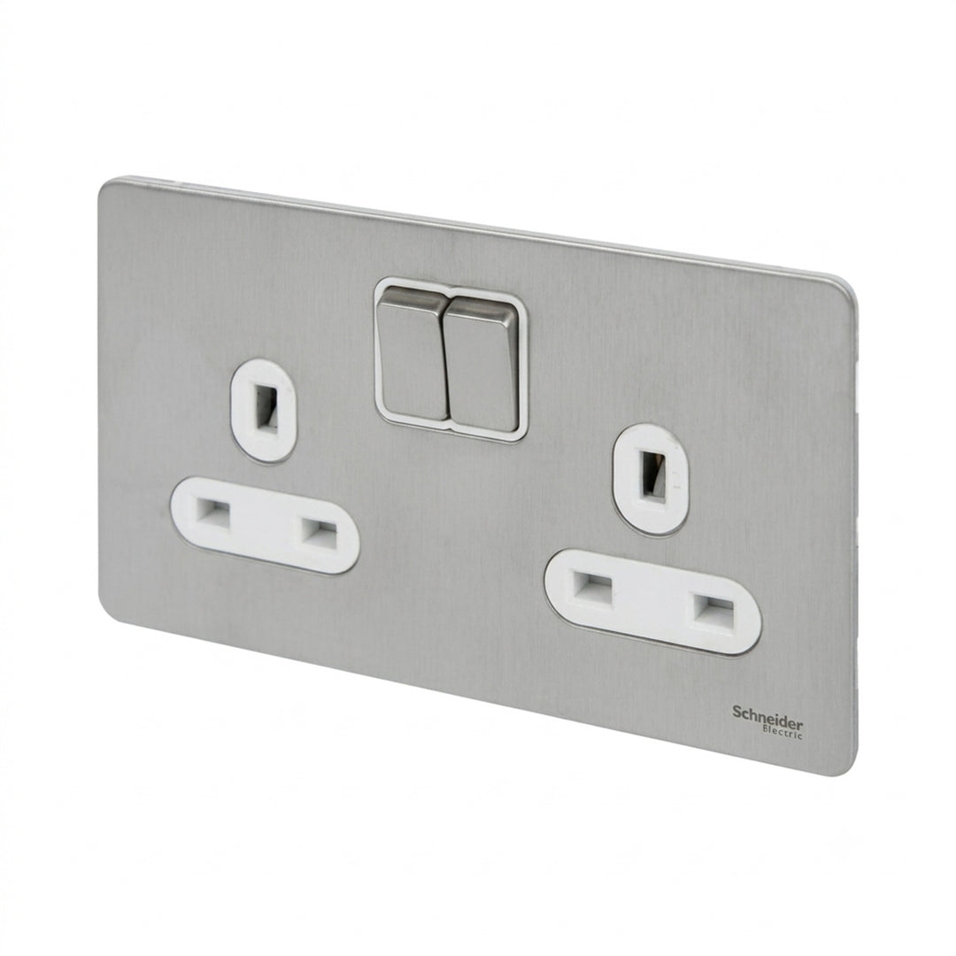 Ultimate 13A 2G Switch Socket SS Black Double