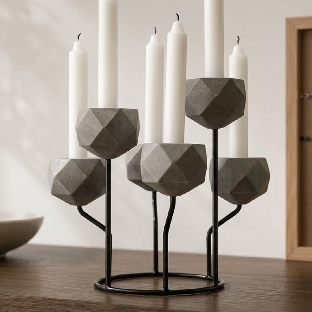 CANDLE HOLDER L29*W29*H26.5 IRON+RESIN حامل شمعة