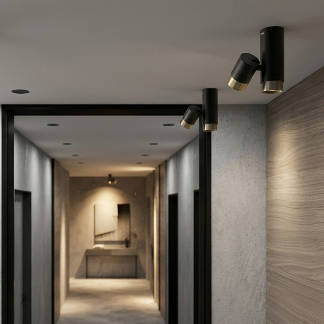 CEILING LAMP 2*GU10-5W 130*170*60 BK+GD