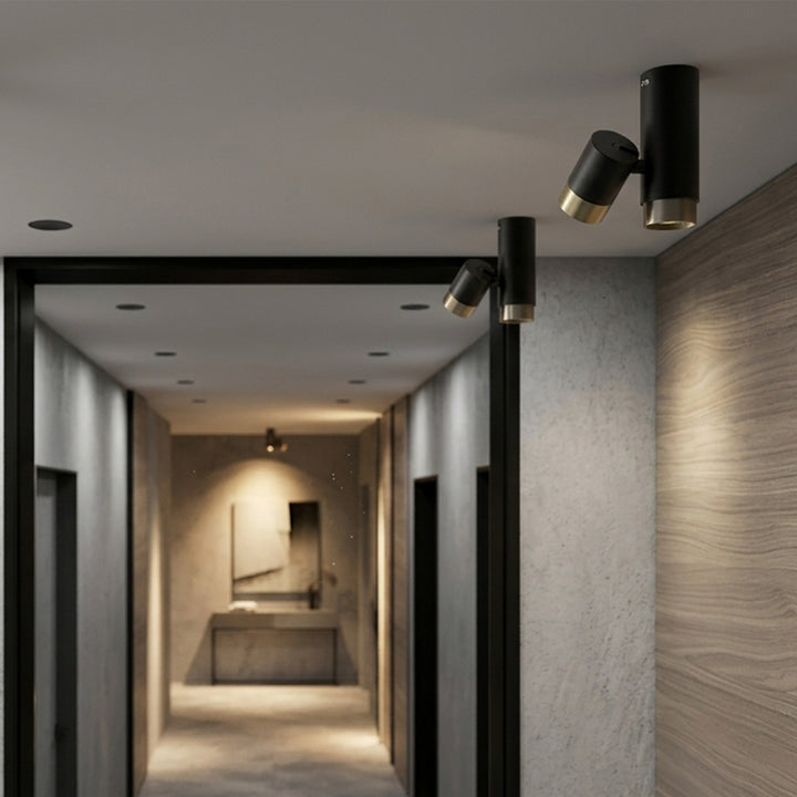 CEILING LAMP 2*GU10-5W 130*170*60 BK+GD