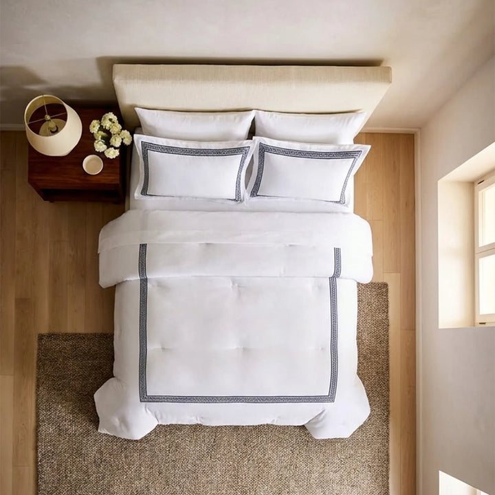 LOEWS KING 1PC COMFORTER 260*240CM FILLING 300GSM 2 PCS PILLOW CASE 50*75+5CM*2 WHT الألحفة