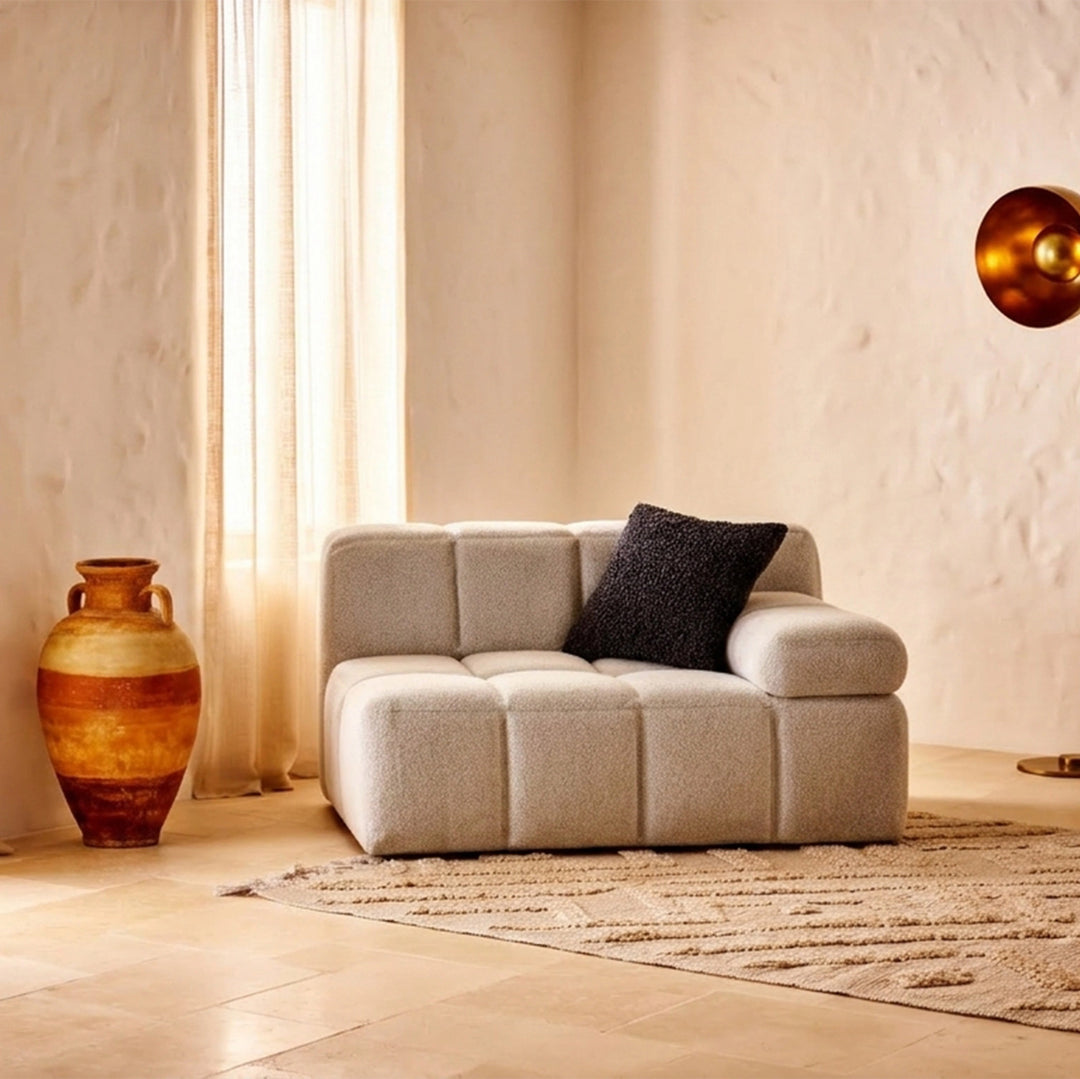 SILO LEFT ARM 1 SEATER SOFA Light Grey