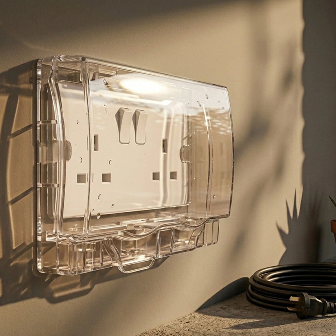 F-T WP TWIN G SOCKET COVER (TRAN) IP55 Cap Waterproof Double