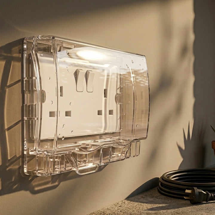 F-T WP TWIN G SOCKET COVER (TRAN) IP55 Cap Waterproof Double