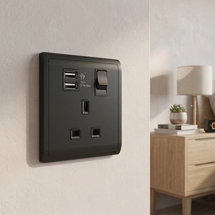 PIENO-13A 1G Sw Socket 2.1A USB, MB
