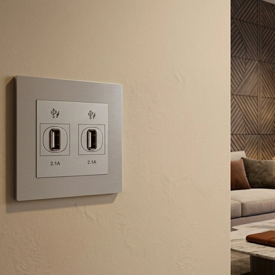 VIVACE - 2 x 2.1A USB Charger, WE - WH - Black Charger Double