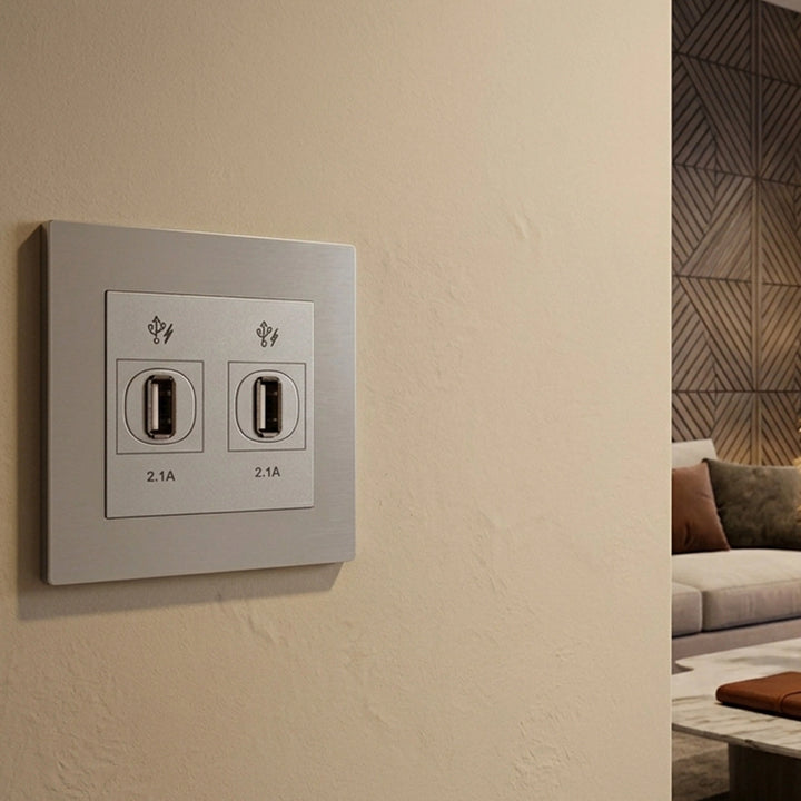 VIVACE - 2 x 2.1A USB Charger, WE - WH - Black Charger Double