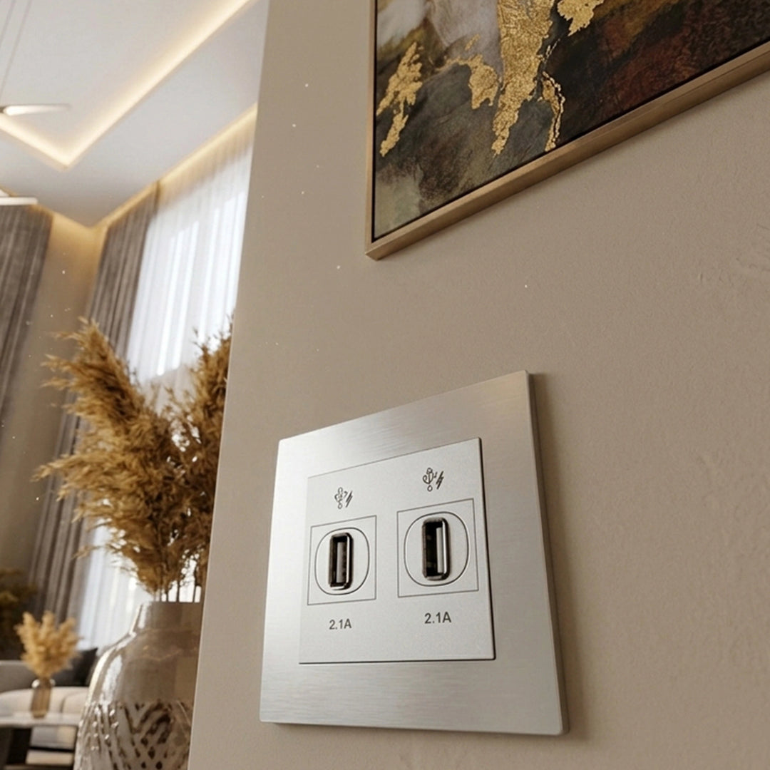 VIVACE - 2 x 2.1A USB Charger, WE - WH - Black Charger Double