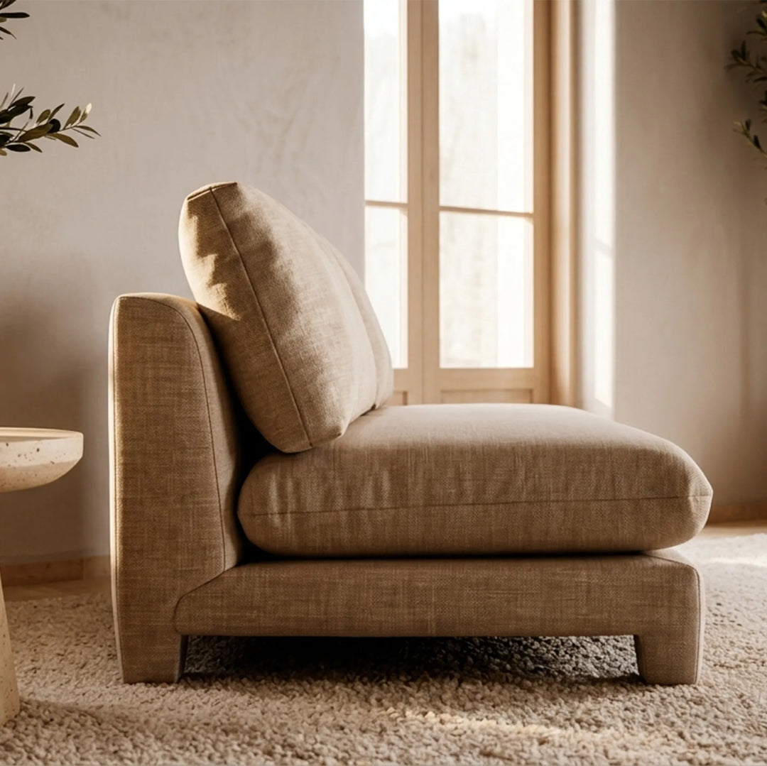 ESTHER 2 SEATER SOFA ARMLESS 160W X90D X78H CM BEIGE