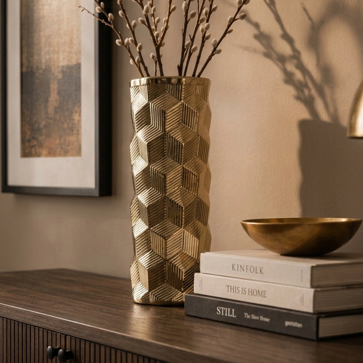 VASE 11.5*11.5*36CM CERAMIC  فازة