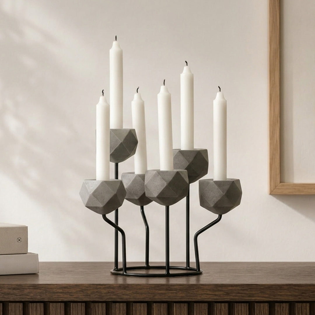 CANDLE HOLDER L29*W29*H26.5 IRON+RESIN حامل شمعة