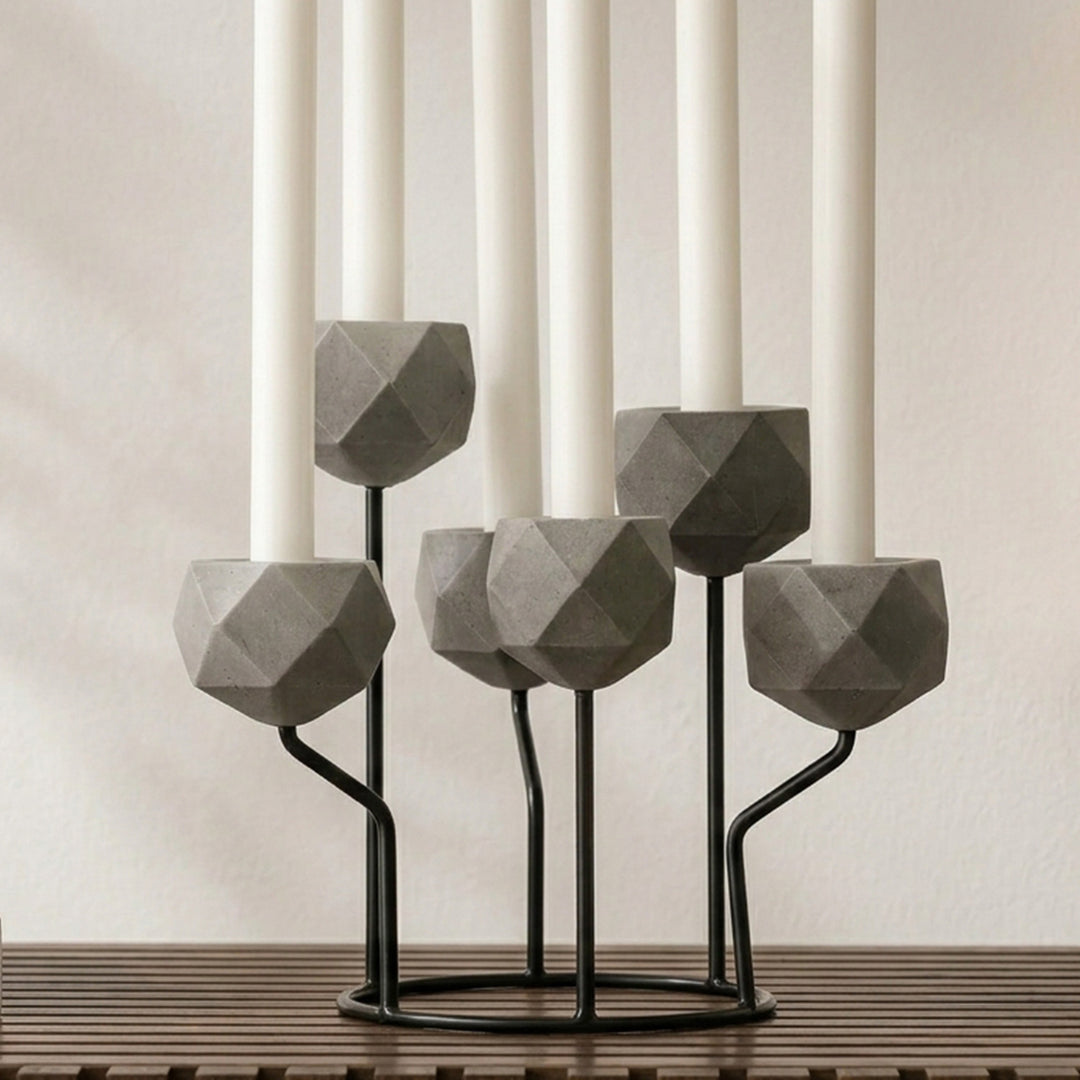 CANDLE HOLDER L29*W29*H26.5 IRON+RESIN حامل شمعة