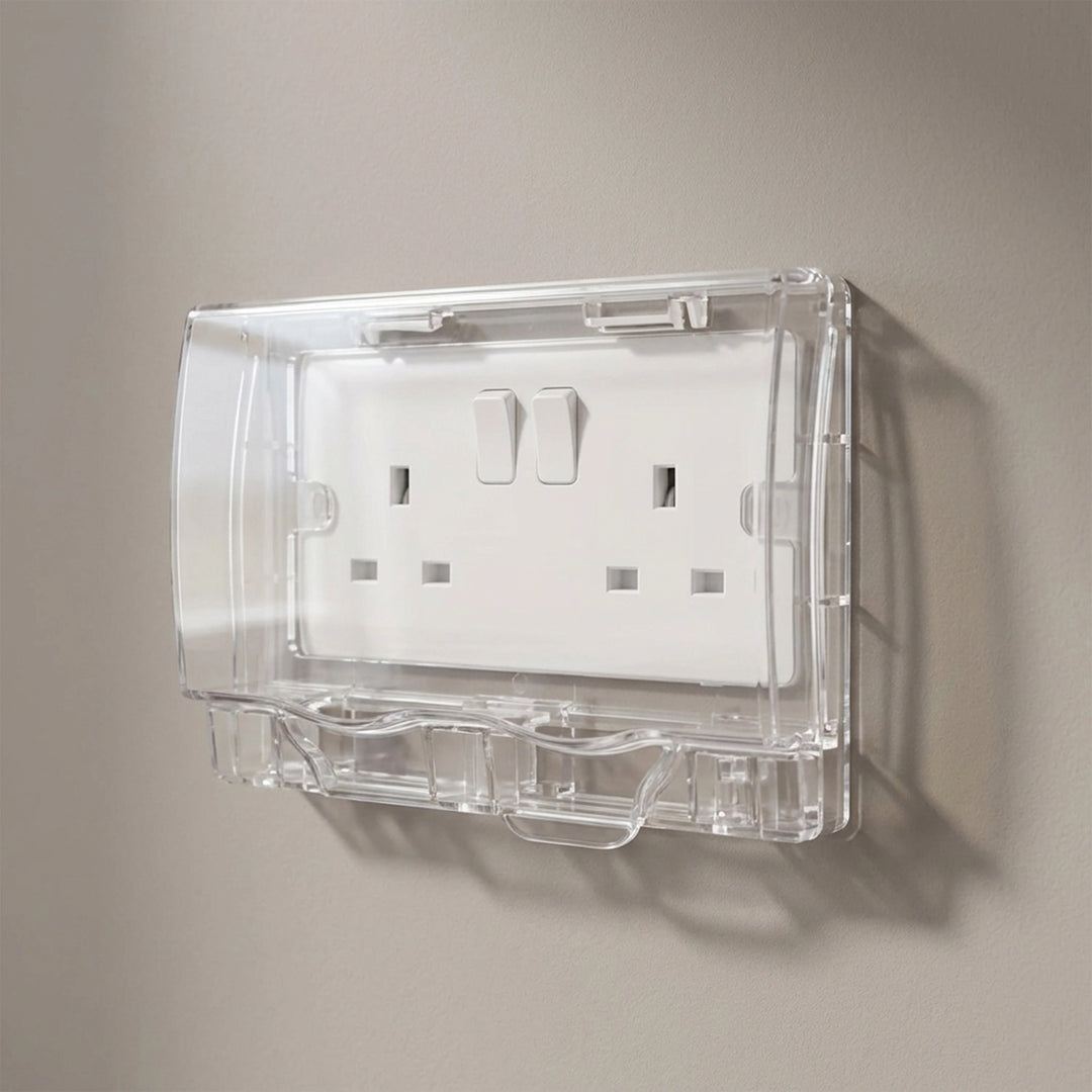 F-T WP TWIN G SOCKET COVER (TRAN) IP55 Cap Waterproof Double