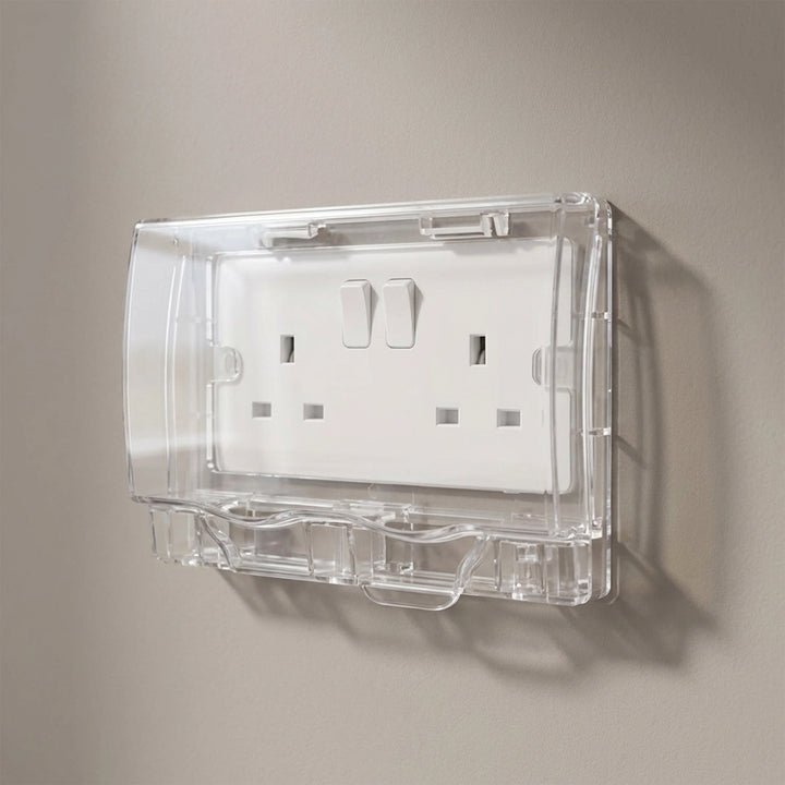 F-T WP TWIN G SOCKET COVER (TRAN) IP55 Cap Waterproof Double