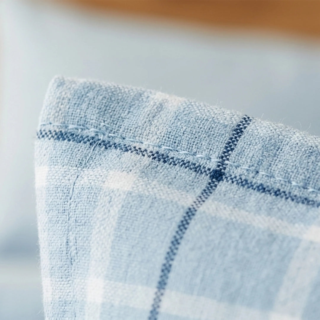 ESPEN DUVET COVER POWDER 100% COTTON FLANNEL 2P SET 260X220+2/60X70CM BLU طقم غطاء لحاف