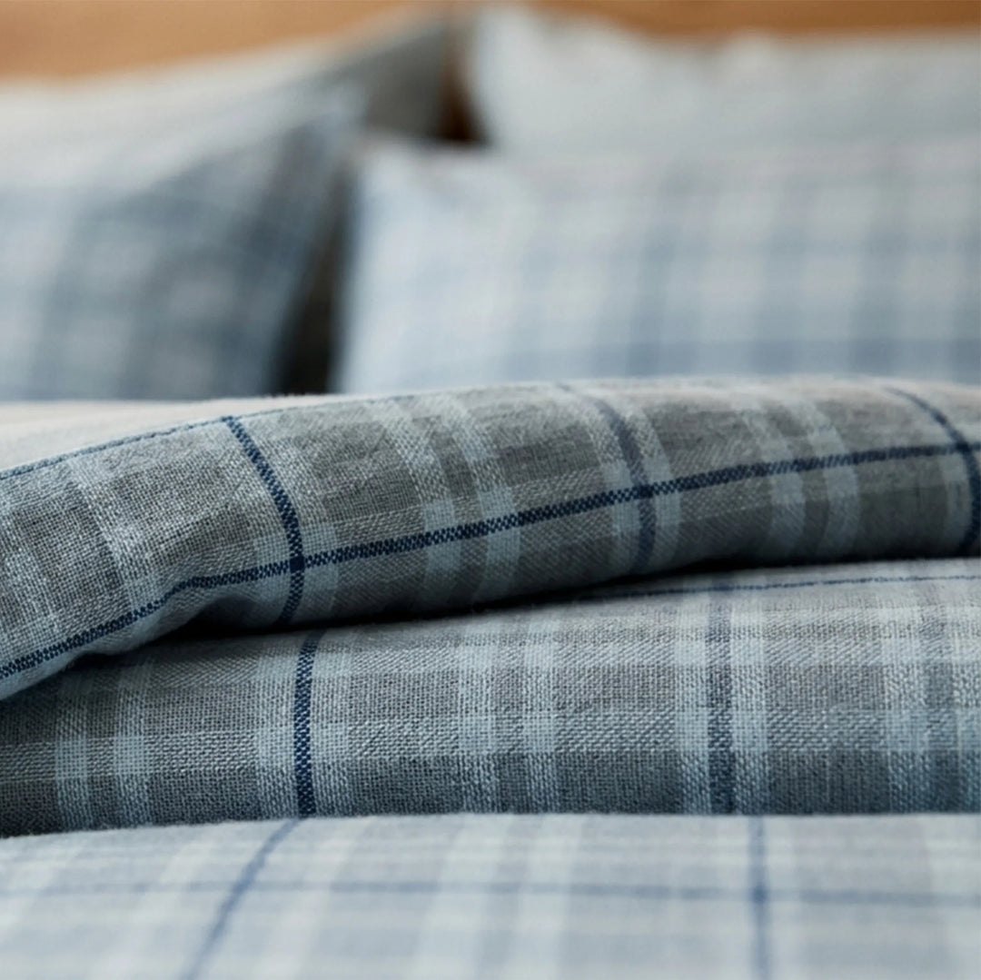ESPEN DUVET COVER POWDER 100% COTTON FLANNEL 2P SET 260X220+2/60X70CM BLU طقم غطاء لحاف
