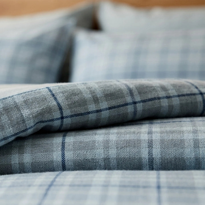 ESPEN DUVET COVER POWDER 100% COTTON FLANNEL 2P SET 260X220+2/60X70CM BLU طقم غطاء لحاف