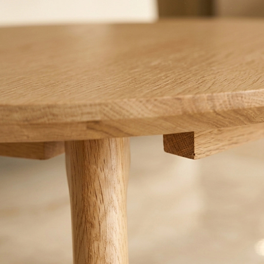 CHARLIZE SIDE TABLE 18MM WOOD GRAIN MDF+THERMAL TRANSFER METAL LEGS Ø 50CM H 60 LIGHT BROWNترابيذه