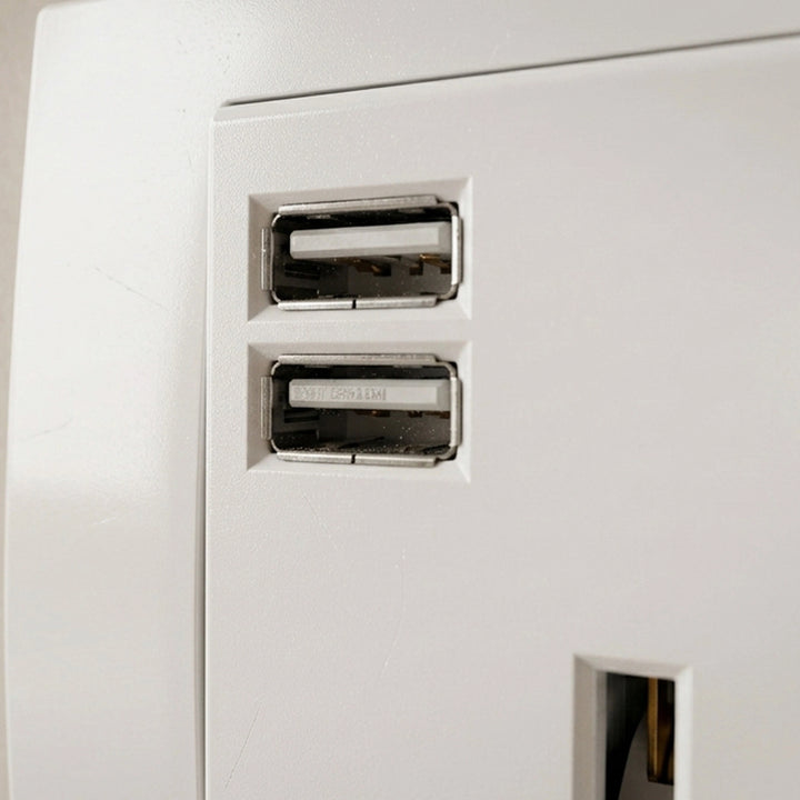  Vivace 13A 1G Sw Socket with 2.1A USB, WH VITM Black VITM