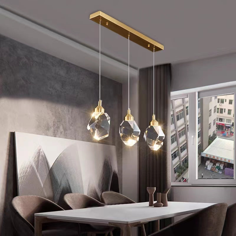 Firefly Pendant Light G4*3 100cm Brass Metal/Clear Crystal