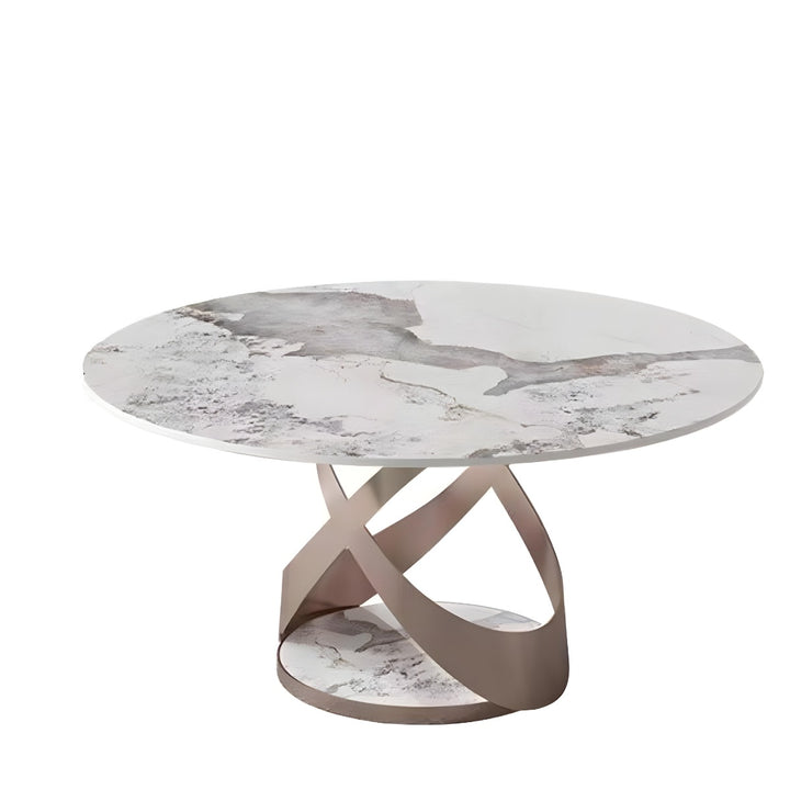 Ezra Round Dining Table 150×75cm - White/Gold