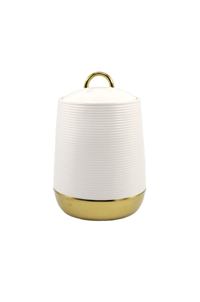 Firefly Roberts Tea Canister Porcelain - White/Gold