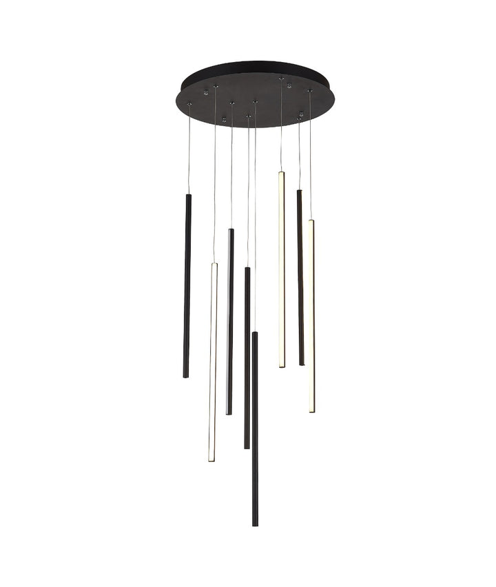 HANGING LIGHT 75W SIZE D480MM(CANOPY)*1000MM 550MM*8PCS BLACK