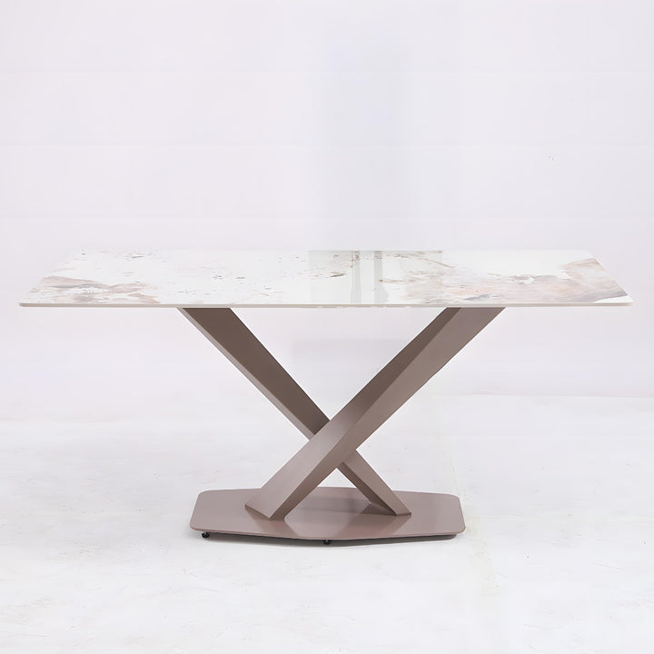 Levi Dining Table 180×90×75cm - White/Gold