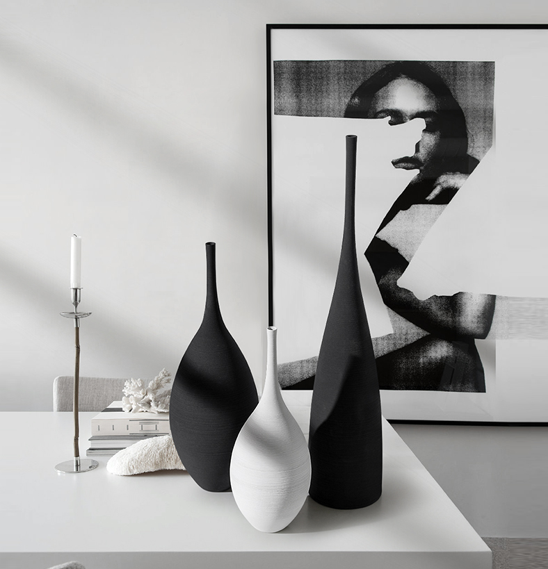 Firefly Claro Porcelain Vase H46cm - Black