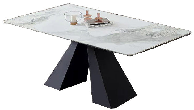 Firefly Aiden Rectangular Dining Table  - Chanel White + Matt Black