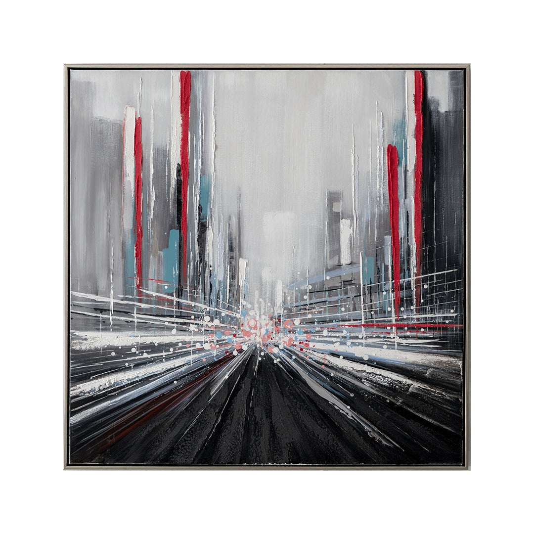 Firefly Simone Wall Art Framed Oil Painting 80×80×3.5cm