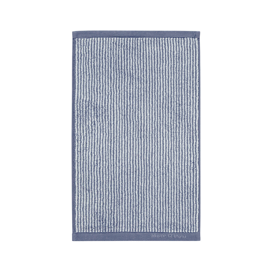 Marc O'Polo Timeless Tone Stripe Blue Guest Towel - 30 x 50 cm