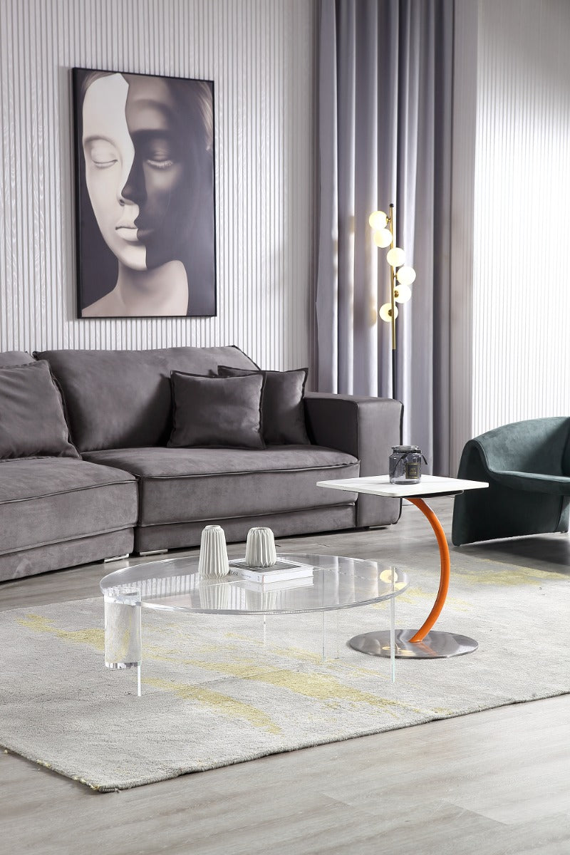 Firefly Mateo Side Table White/Orange