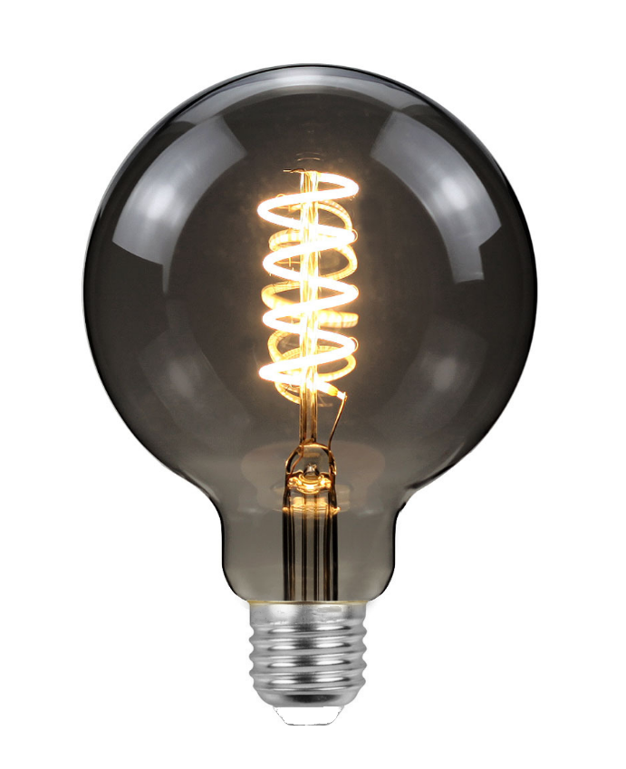 Firefly Filament Bulb G95S-S E27 4W DIM Smoky Glass 