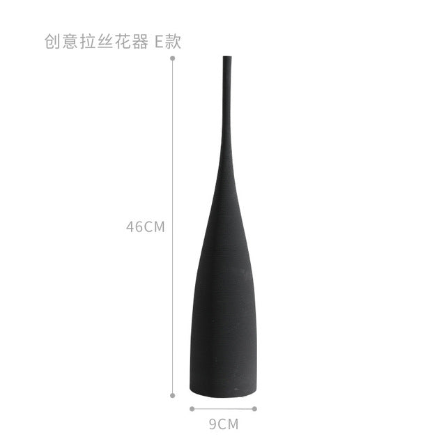 Firefly Claro Porcelain Vase H46cm - Black