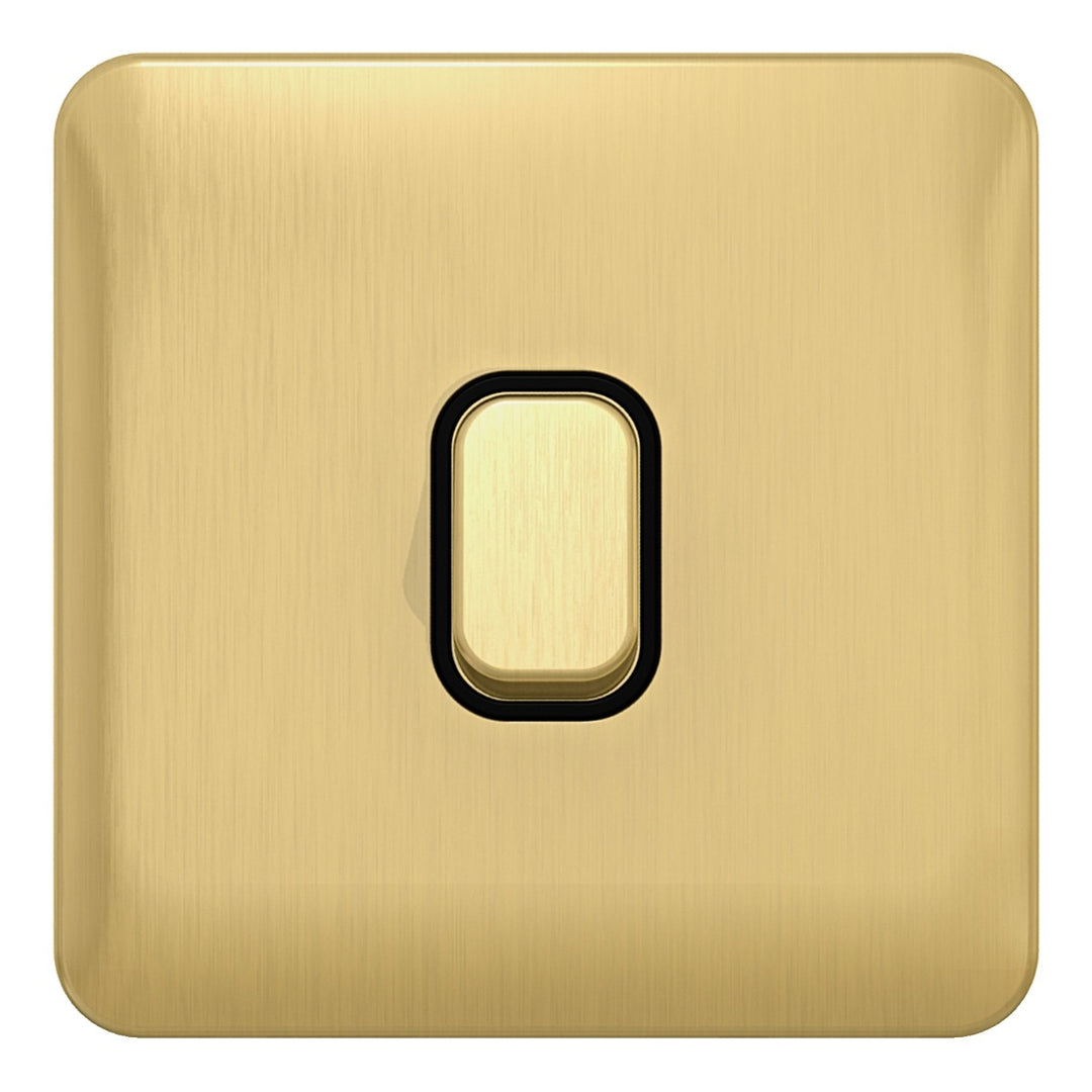 Firefly LISSE 10A 1G 2W Retr. Switch "Bell" - Satin Brass
