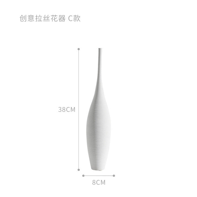 Firefly Claro Porcelain Vase H38cm - White