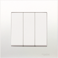 Firefly VIVACE 16AX 250V 3-Gang 1-Way Switch White