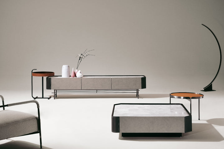 Firefly Umbra TV Cabinet - Grey/White Marble 