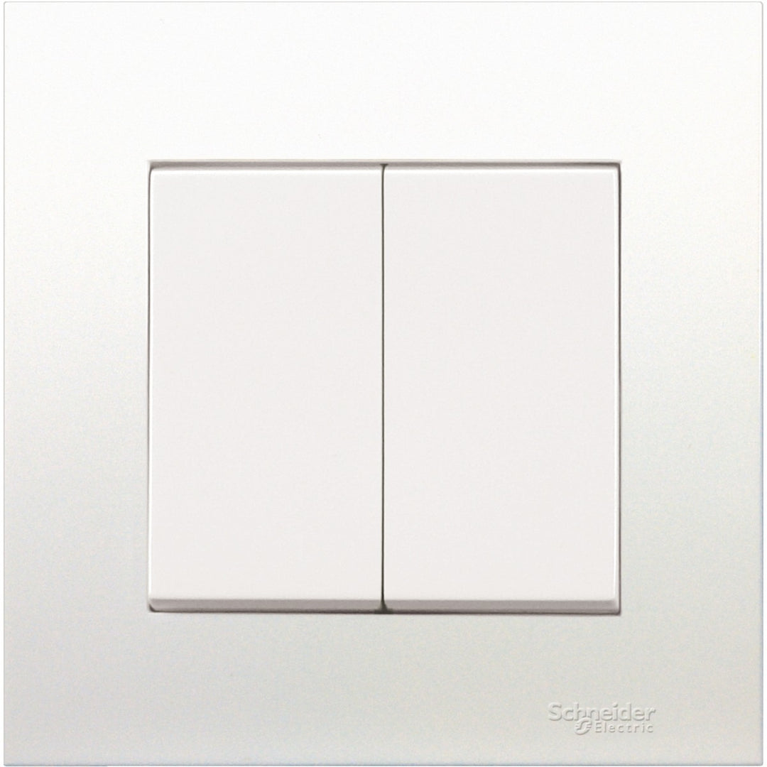 firefly Schneider Electric Double Switch - White