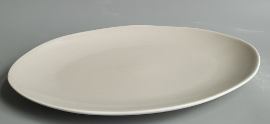 AGATHA PLATTER - TAUPE INSIDE MATT WHITE OUTSIDE
